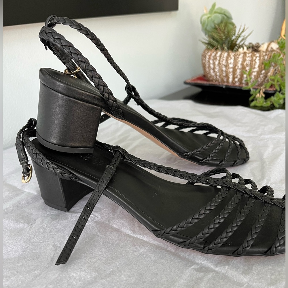 J. Crew Shay braided-strap block-heel sandals in leather. Top rated 5 ⭐️ - Picture 6 of 14